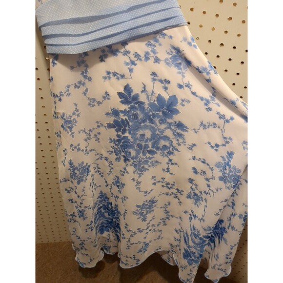 Speechless Sheer Floral Dress Halter Size 14 White Blue Rose Summer Spring - Picture 2 of 6